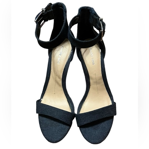 Gianni Bini denim ankle strap high heel shoes - Picture 2 of 7